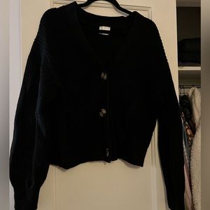 HM black ribbed cardigan size small